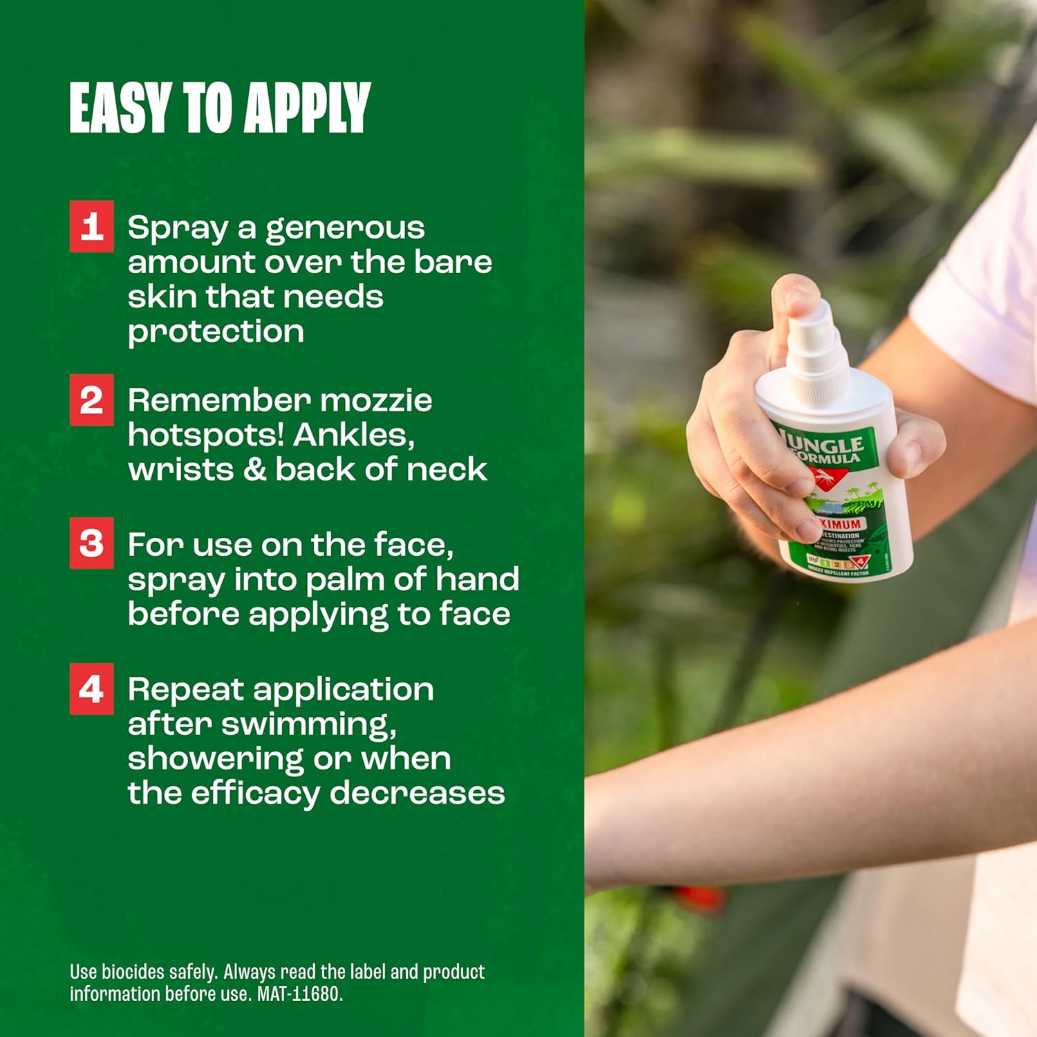Jungle Formula insect repellent spray applied outdoors aerosol and pump bottles pack