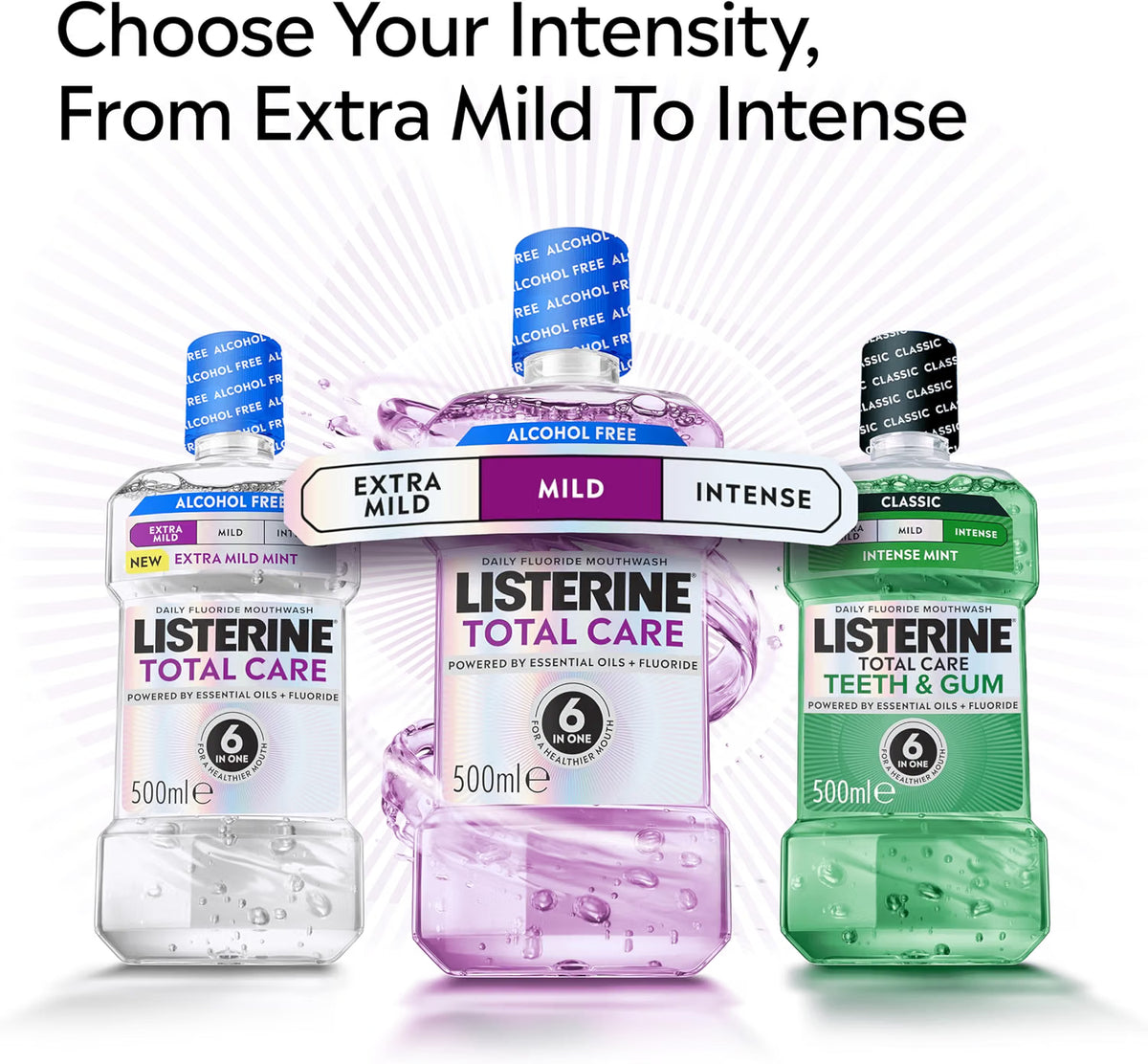 Listerine Total Care Teeth & Gum Intense Mint Mouthwash oral rinse bottle 500ml oral care use & other variants