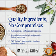 Dr. Bronner's Eucalyptus Pure-Castile Liquid Soap bottle, eucalyptus scent, 945ml, ingredients