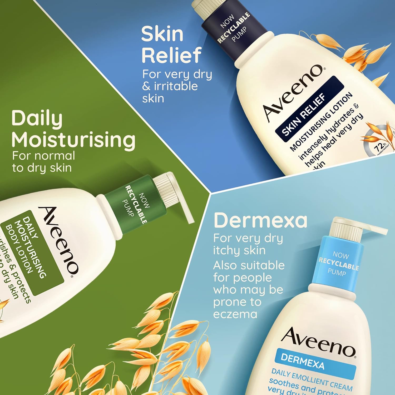 Aveeno Daily Moisturising Yogurt Body Cream, Vanilla & Oat Scent - 300ml Pump variants.