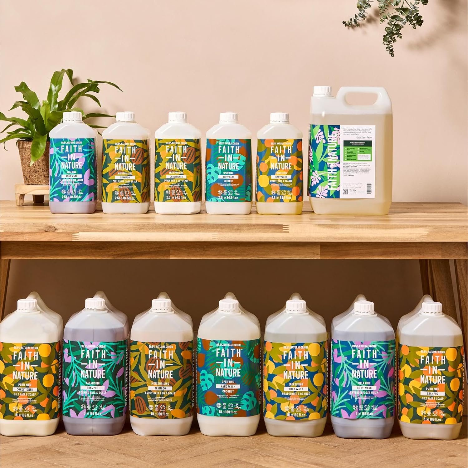 Faith In Nature Aloe Vera Soothing Shampoo Refill, 5 litre refill bottle packaging, aloe vera, 5L, hair care