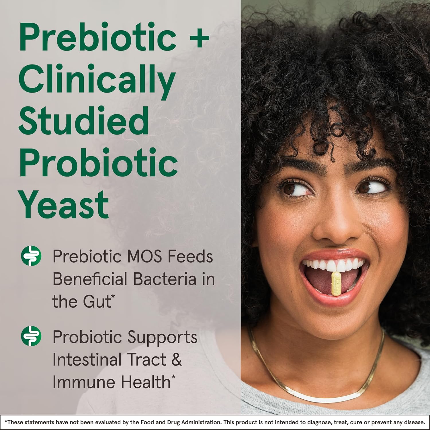 Lifestyle Image: Jarrow Formulas Saccharomyces Boulardii MOS probiotic capsules daily use lifestyle