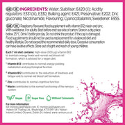 Centrum Energy & Vitality Vitamin B12 Liquid Shot, carton packaging with individual bottles, raspberry flavour, 15 x 7ml, ingredients information