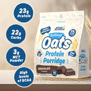 Applied Nutrition Critical Oats Chocolate Protein Porridge prepared in a bowl 600g