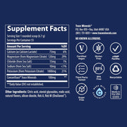 Supplement Facts Image: Trace Minerals Keto Electrolyte Powder supplement facts ingredients tub 369g