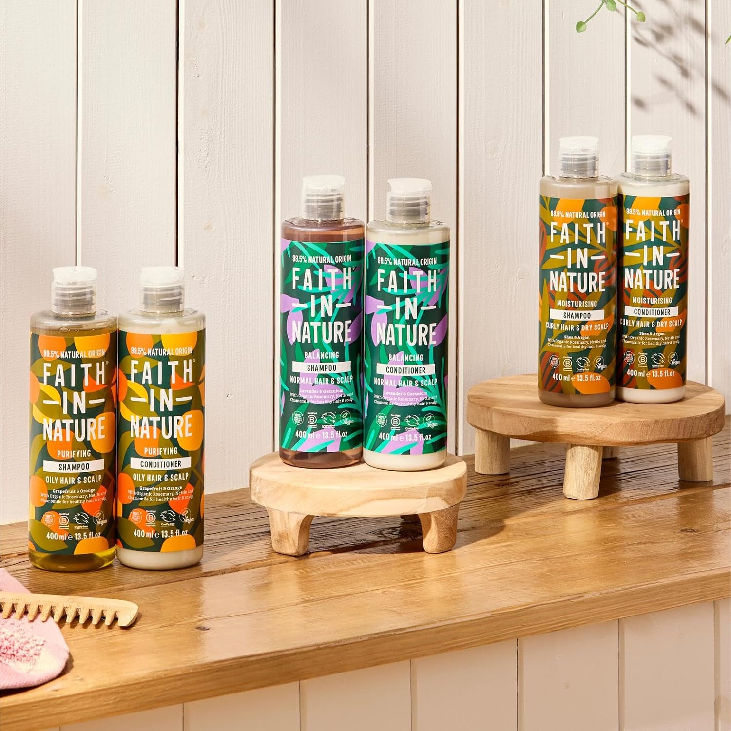 Faith In Nature Shea & Argan Moisturising Shampoo, bottle packaging, shea and argan, 400ml, hair care