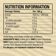 Cellucor C4 Whey Protein Vanilla Bean Flavour protein powder tub 1.57kg supplement facts and ingredients
