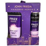 John Frieda Frizz Ease Handbag Heroes hair styling gift set 100ml crème and 75ml hairspray front packaging