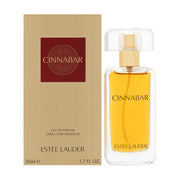 Front image: Estée Lauder Cinnabar Eau de Parfum spray bottle & box 50ml women's fragrance