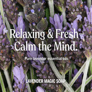 Dr. Bronner's Lavender Pure-Castile Liquid Soap bottle, lavender scent, 945ml, ingredients