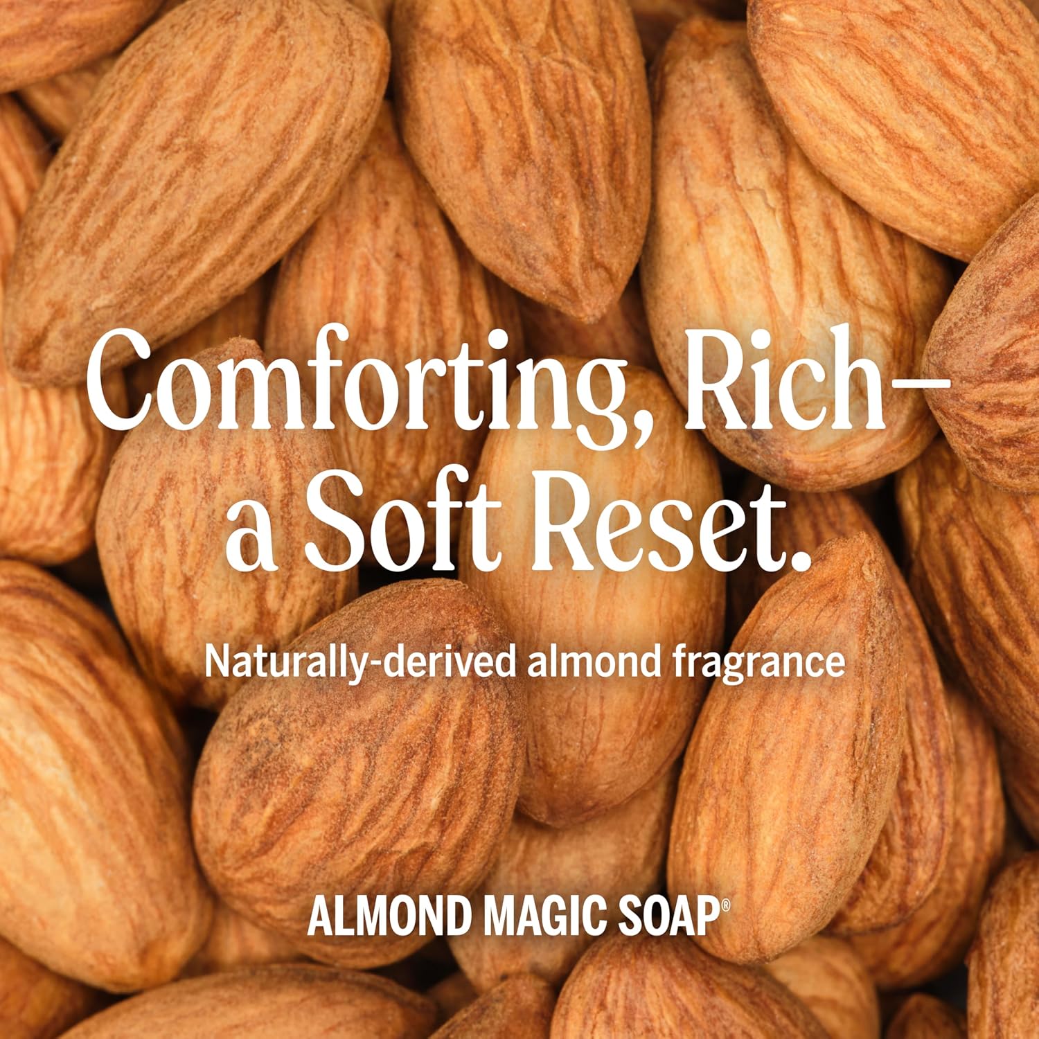 Dr. Bronner's Almond Pure-Castile Liquid Soap bottle, almond scent, 945ml, ingredients