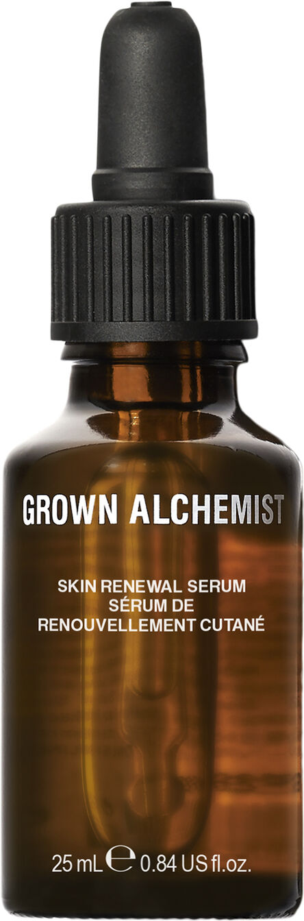 Grown Alchemist Skin Renewal Serum, glass dropper bottle packaging, fragrance not specified, 25ml