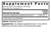 Nature’s Answer Chamomile liquid extract supplement facts 30ml bottle