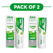 Aloe Dent Whitening Aloe Vera Gel Toothpaste Fluoride Free 100ml Pack of 2