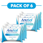 Anusol Soothing & Cleansing Flushable Wipes 30 Wipes Pack of 6