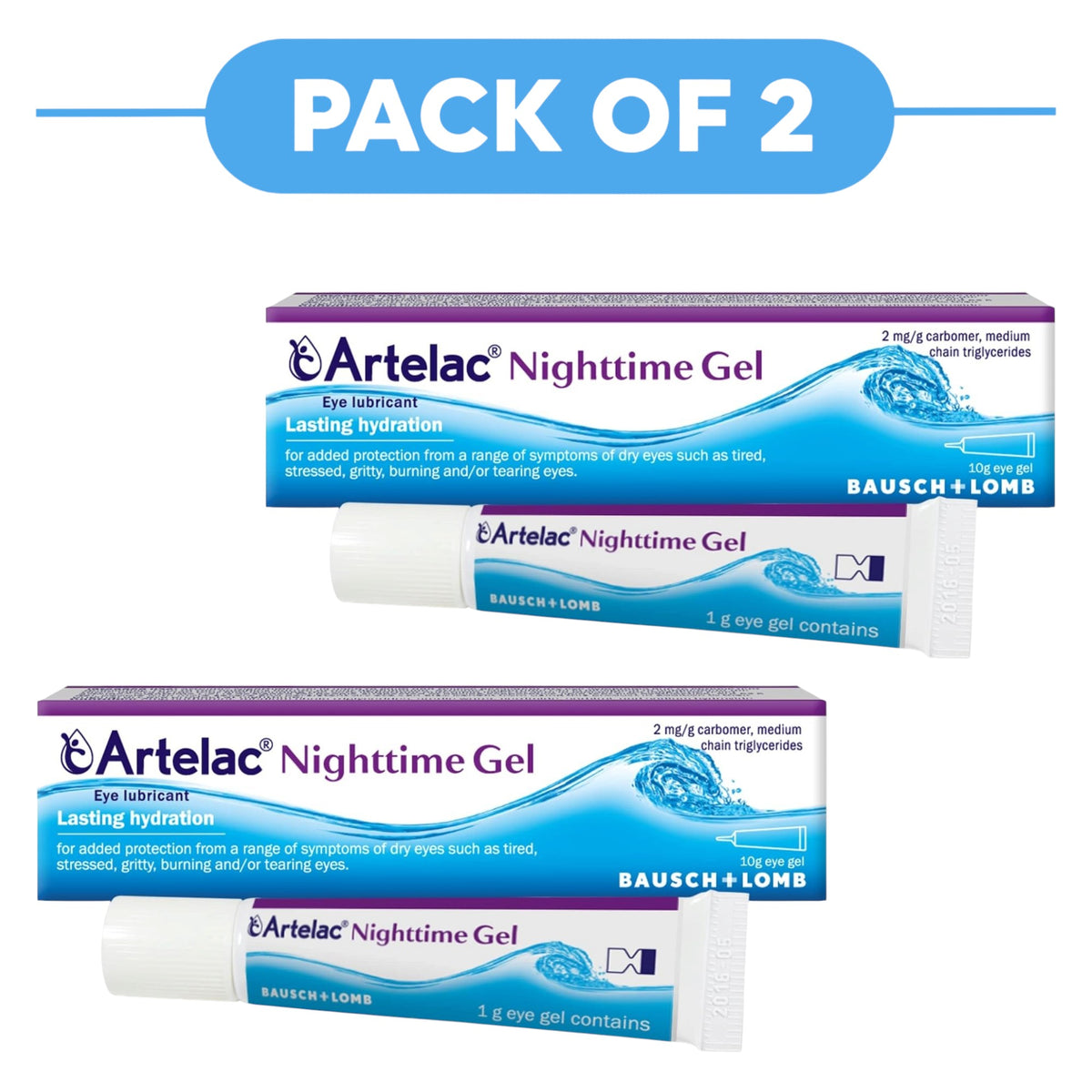 Artelac Nighttime Gel Lubricating Eye Gel 10g Pack of 2