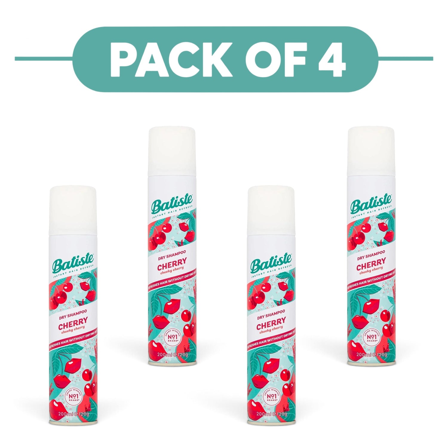 Batiste Dry Shampoo Cherry Cheeky Cherry Spray 200ml Pack of 4