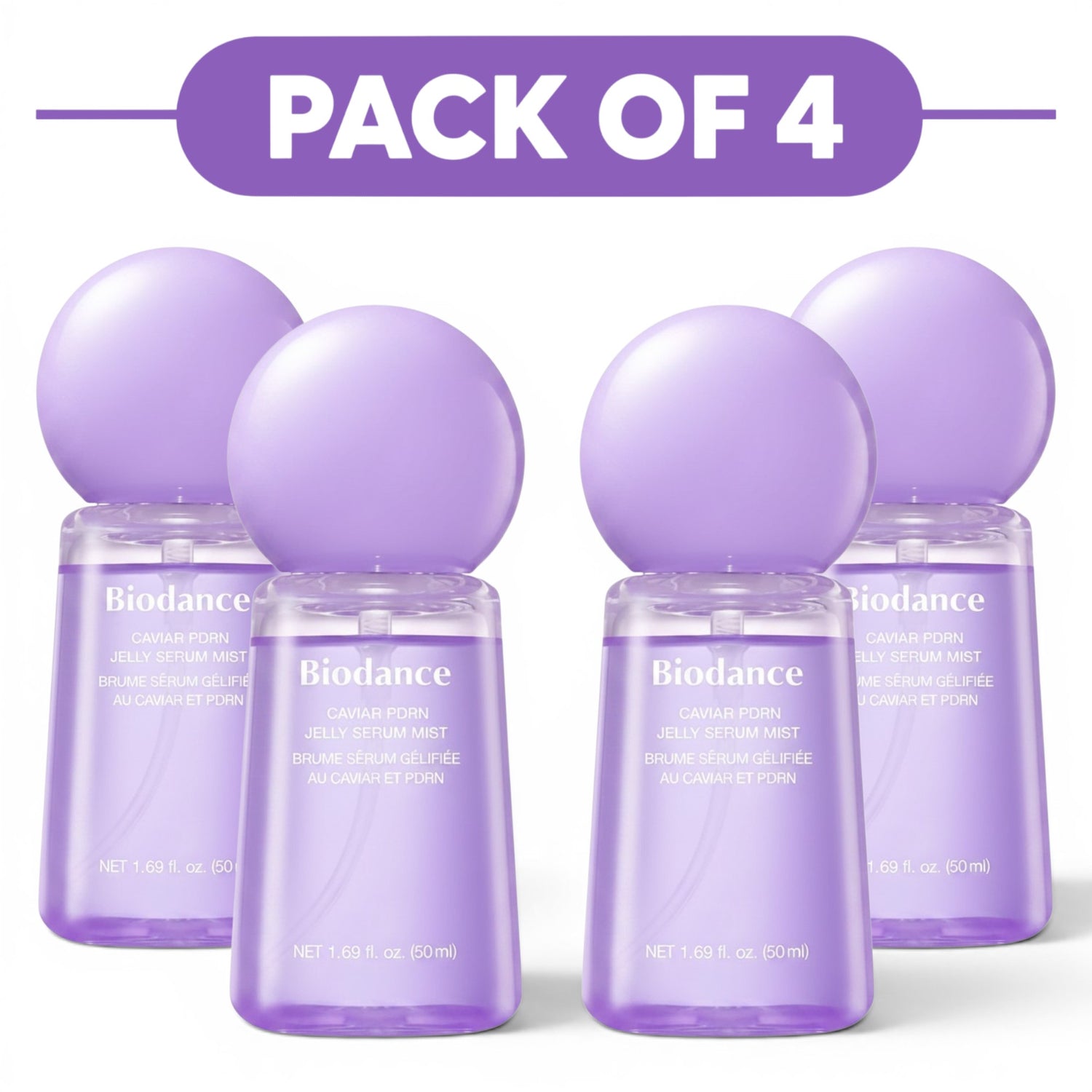 Biodance Caviar PDRN Jelly Serum Face Mist 50ml Pack of 4 bottles