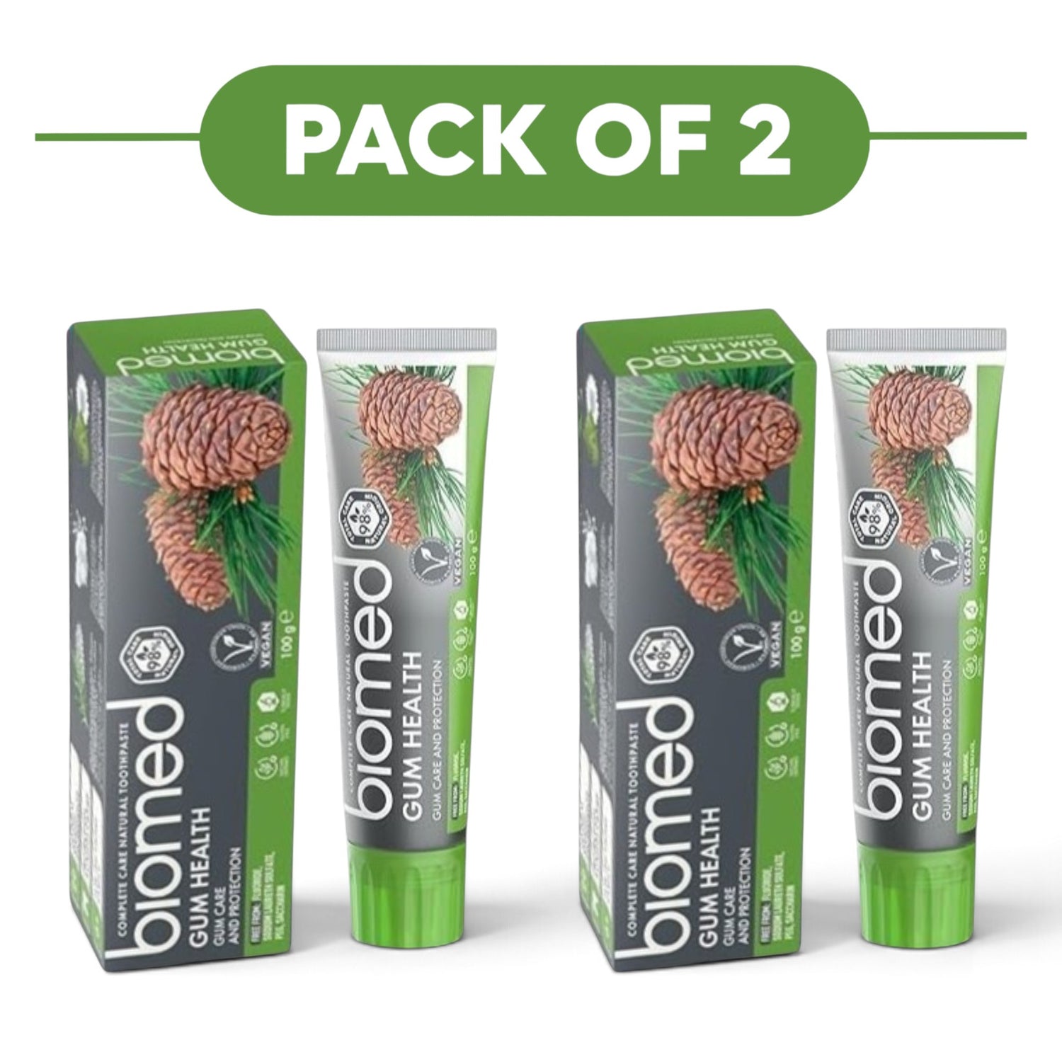 Dentifrice à la menthe aux herbes BIOMED - 98% naturel avec huiles essentielles - 100g