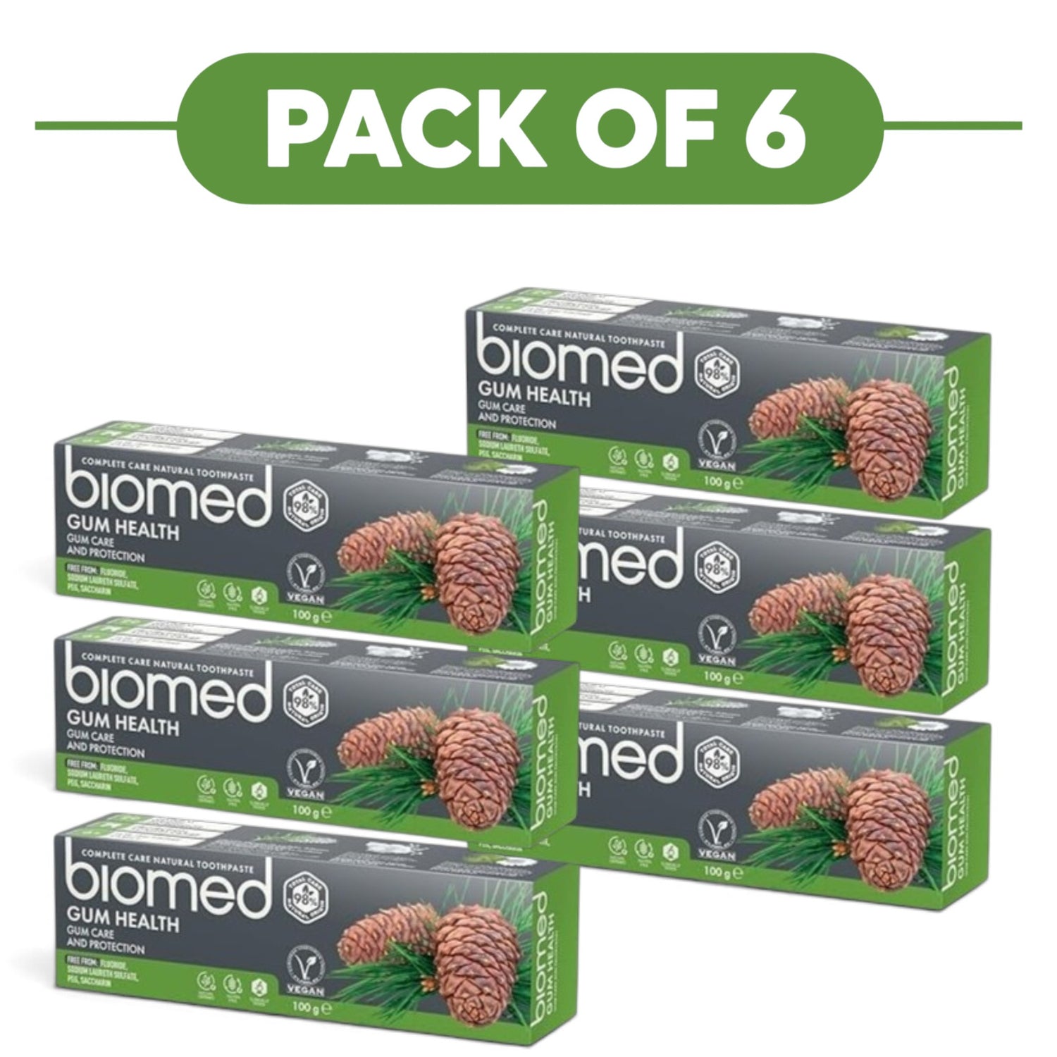 Biomed Gum Health Natural Toothpaste Sage Eucalyptus 100g Pack of 6