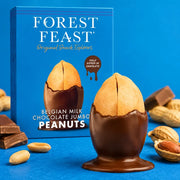 Forest Feast Belgian Milk Chocolate Jumbo Peanuts milk chocolate coated peanuts 1kg pack lifestyle serving image