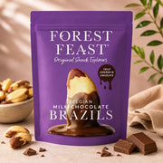 Forest Feast Belgian Milk Chocolate Brazil Nuts chocolate coated Brazil nuts 1kg pack lifestyle serving image