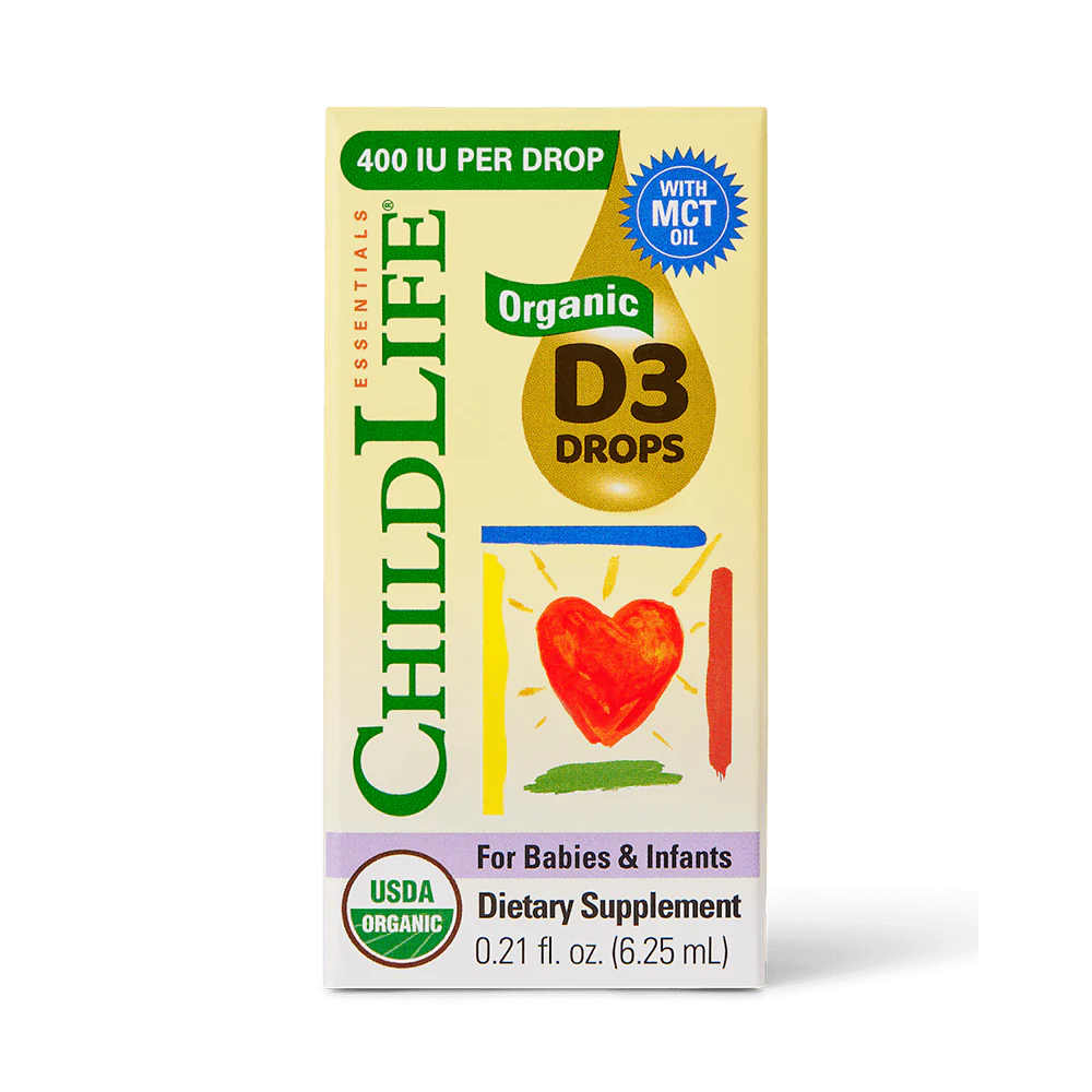 ChildLife Essentials Organic Vitamin D3 Drops liquid box 6.25ml 400 IU per drop