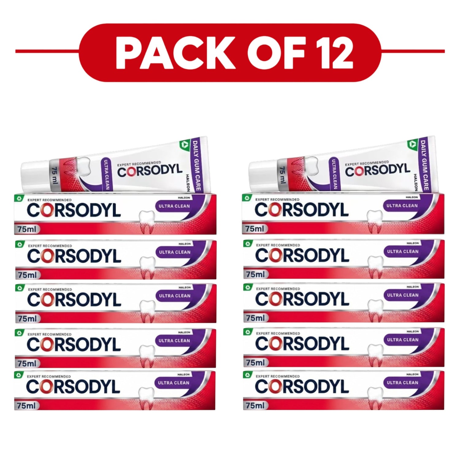 Corsodyl Daily Gum Care Ultra Clean Toothpaste 75ml Pack of 12