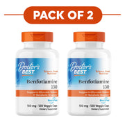 Doctor's Best Benfotiamine 150mg 120 Veggie Capsules Pack of 2