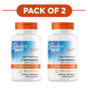 Doctor's Best High Absorption Curcumin 1000mg 120 Tablets Pack of 2