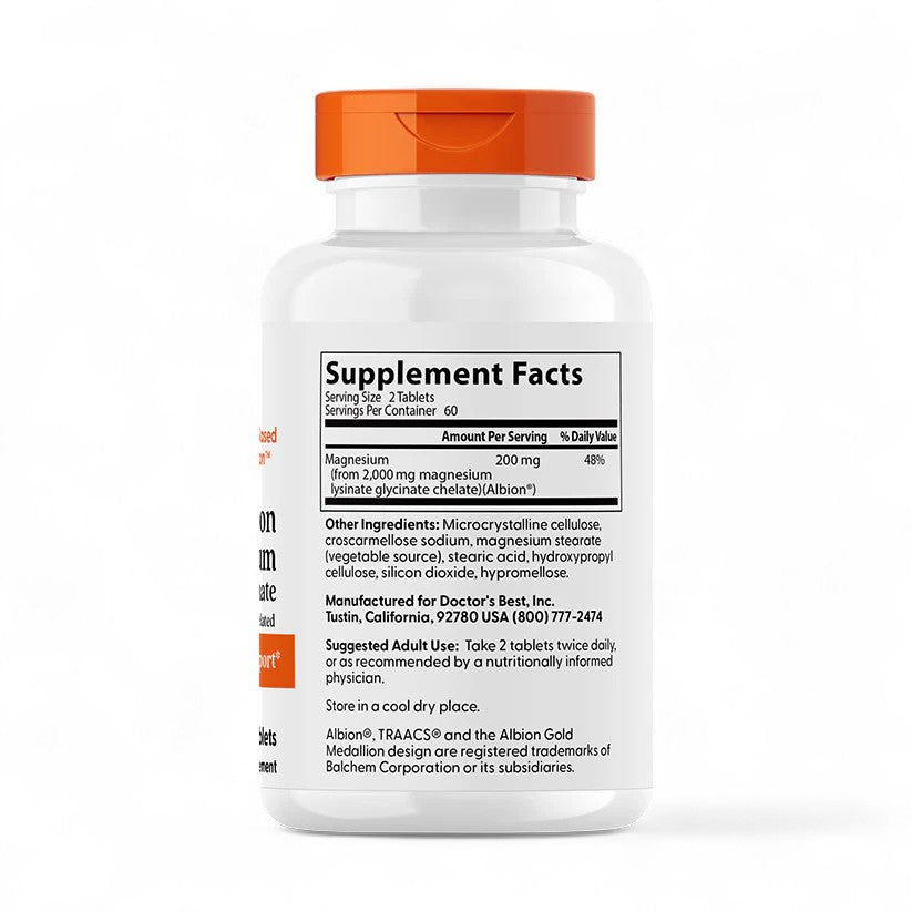 Doctor's Best High Absorption Magnesium – 200mg, 120 - 240 Tablets