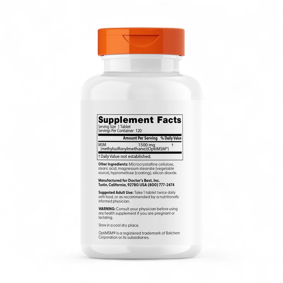 Doctor's Best MSM – 1500mg, 120 Tablets