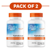 Doctor's Best Nattokinase 2000 FUs 270 Veggie Capsules Pack of 2
