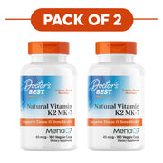Doctor's Best Natural Vitamin K2 MK-7 45mcg 180 Veggie Capsules Pack of 2