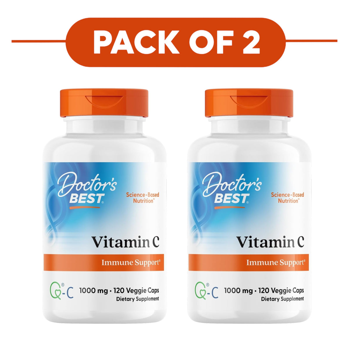 Doctor's Best Vitamin C 1000mg 120 Veggie Capsules Pack of 2