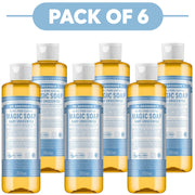Dr. Bronner's Baby Unscented 18-in-1 Pure-Castile Liquid Soap 240ml Pack of 6