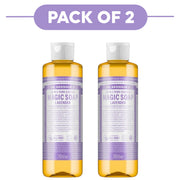 Dr. Bronner's Lavender 18-in-1 Pure-Castile Liquid Soap 240ml Pack of 2