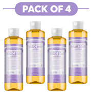 Dr. Bronner's Lavender 18-in-1 Pure-Castile Liquid Soap 240ml Pack of 4