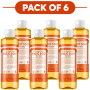 Dr. Bronner's Tea Tree 18-in-1 Pure-Castile Liquid Soap 240ml Pack of 6