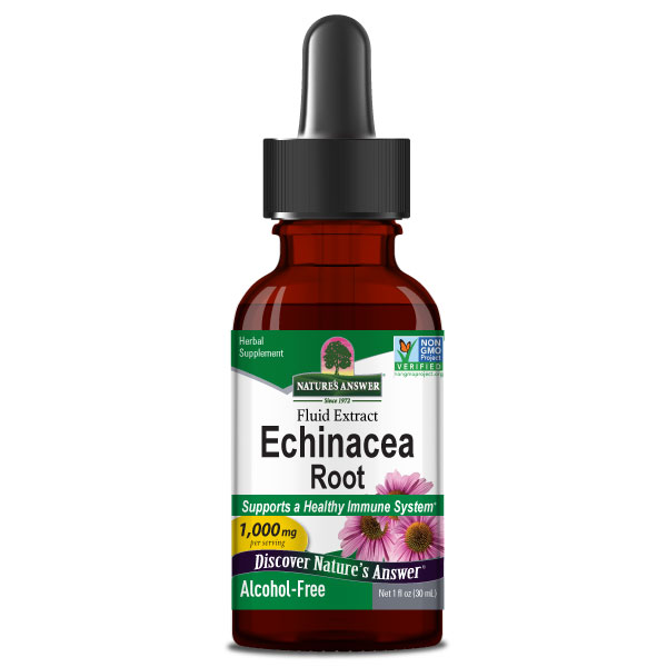 Nature's Answer Alcohol-Free Echinacea Extract 30ml liquid herbal supplement front label