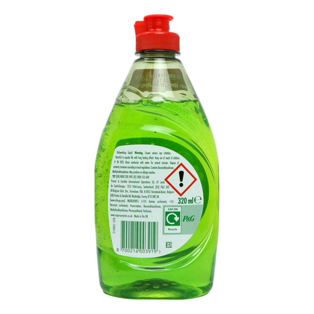 Fairy Clean and Fresh Apple and Rhubarb Washing Up Liquid 320ml barcode packaging image