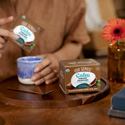 How to use: Four Sigmatic cacao reishi drink preparation instructions sachet display