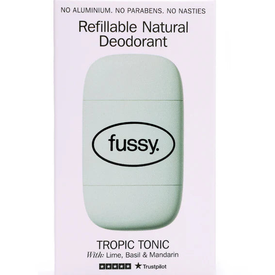 Fussy Refillable Natural Deodorant Tropic Tonic reusable deodorant with case 40g
