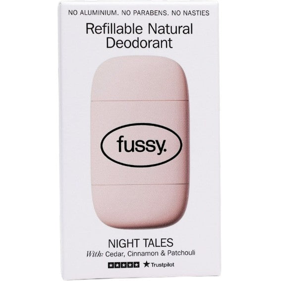 Fussy Refillable Natural Deodorant Night Tales reusable deodorant with case 40g