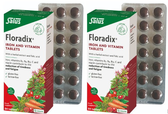 Floradix Vegan Iron Supplement Twin Pack - 2 x 84 Tablets