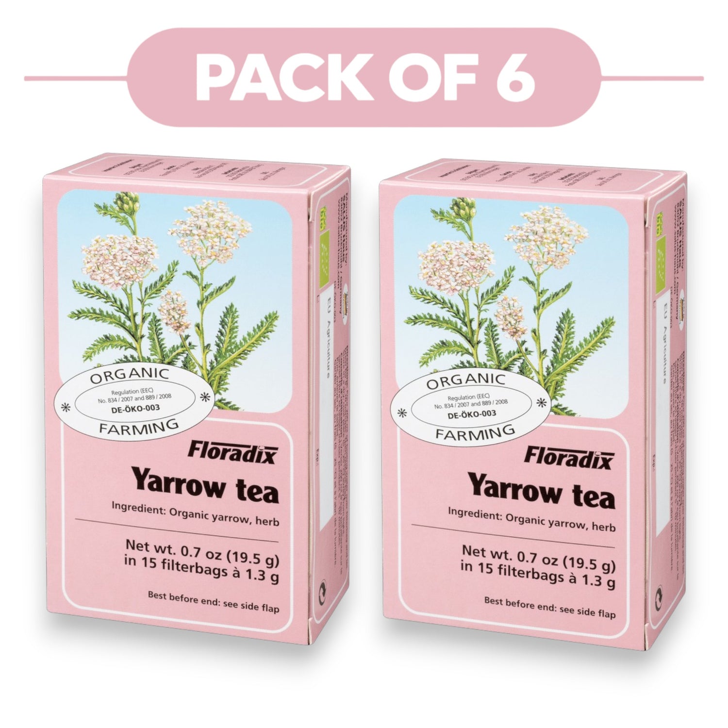 Floradix Organic Yarrow Tea 19.5g 15 Filterbags Pack of 6