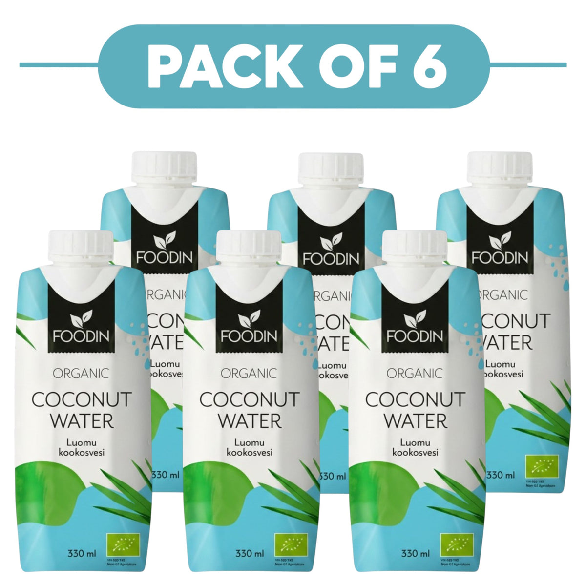 Foodin Organic Coconut Water 330ml Pack of 6