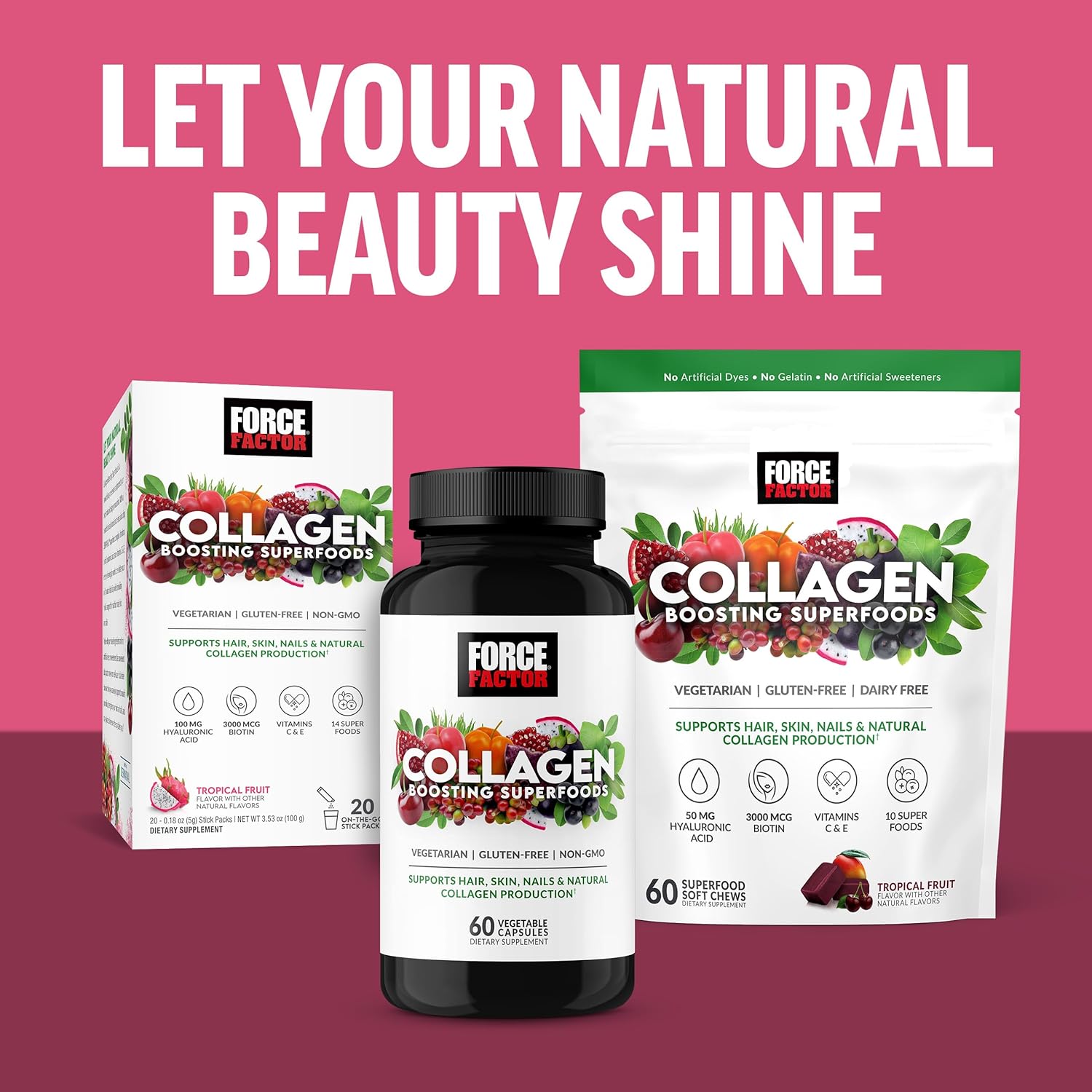 Force Factor Collagen Boosting Superfoods – 60 Vegetable Capsules