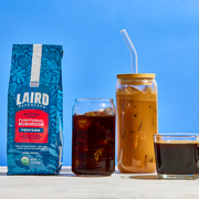 How to use: Laird Superfood Peruvian medium roast mushroom coffee 340g brewing instructions on white background