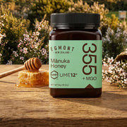 Egmont New Zealand Manuka Honey UMF 12+ MGO 355+ 1kg served with breakfast or in a warm drink